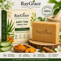 RayGrace Anti Tan Herbal Soap 100g – Ayurvedic Soap with Aloe Vera, Turmeric & Sandalwood for Glowing Skin