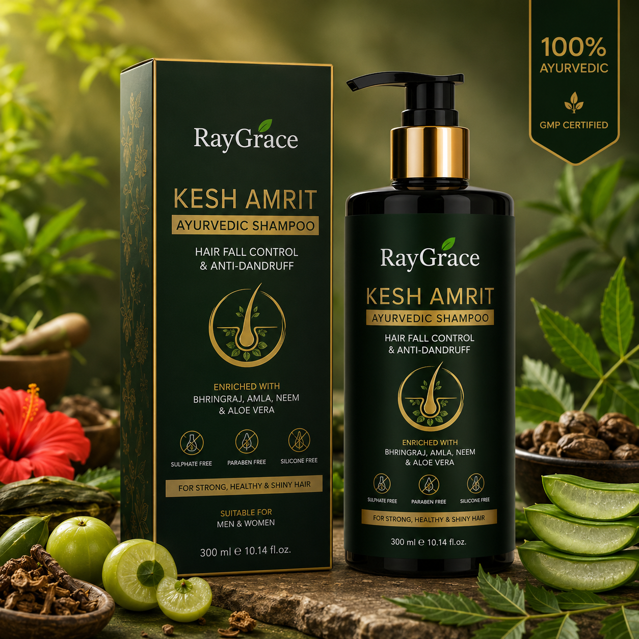 Kesh Amrit Ayurvedic Shampoo | Hair Fall Control & Anti-Dandruff Shampoo