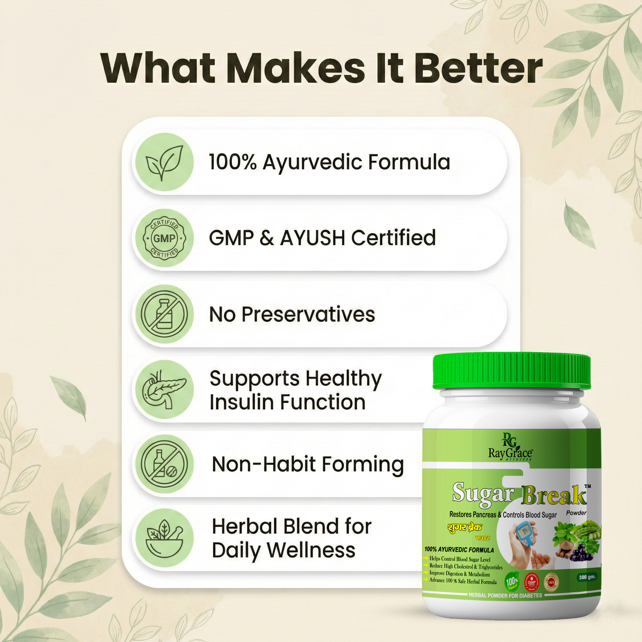 Sugar Break Powder - Ayurvedic Formula for Diabetes Care (300g)