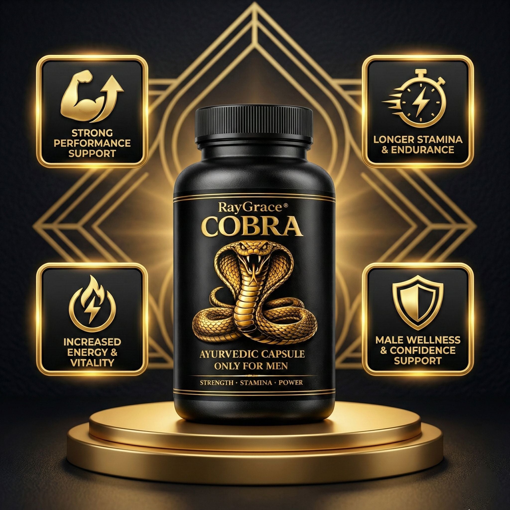 COBRA Ayurvedic Capsules for Men – Natural Strength, Energy & Vitality Support Formula